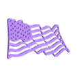 wavy usa flag.stl Waving flag wall art usa falg wall decor 2d art