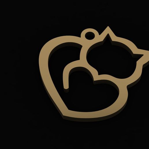 2.jpg Cat and heart pendant