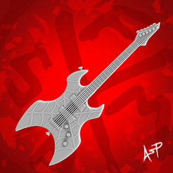 XRender.png Archivo STL SpiderPunk Guitar・Plan de impresora 3D para descargar