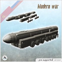 1-PREM.jpg STL file Russian Soviet RT-2PM2 Topol-M SS-27 Sickle B ballistic missile launcher - Cold Era Modern Warfare Conflict World War 3・3D printable model to download