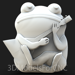 1.png 3D file 3D Model STL File for CNC Router Laser & 3D Printer Guitarist Frog・Design to download and 3D print