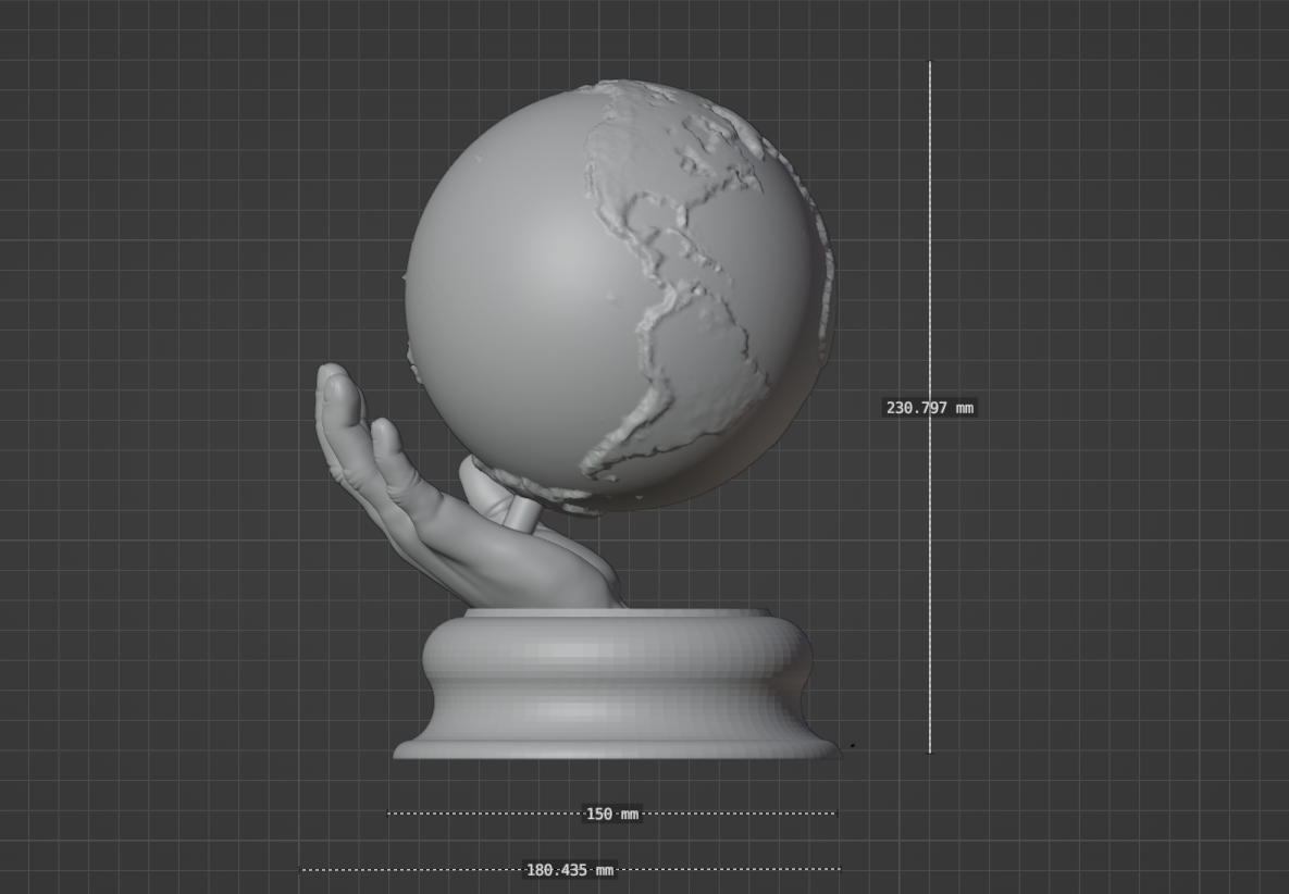 Download STL file Globe in one hand • 3D printing model • Cults
