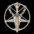 4.jpg Medallion, depicting the deity baphomet, that the Knights Templar were accused of worshipping,  file STL, OBJ for 3D printers, two sizes