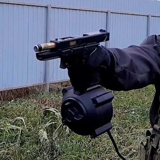 Drum mag for Glock 17/18 GBB (only airsoft HPA) 3D model