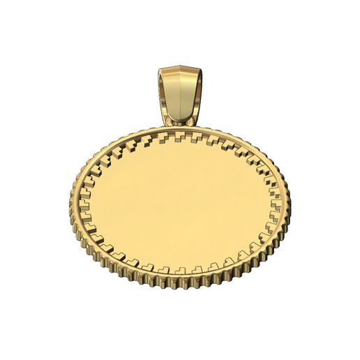 Memory-Notched-pattern-coin-pendant-02.jpg Blank notched pattern memory coin with bail 3D print model