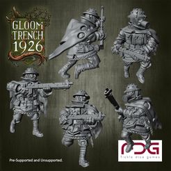 Cot re eur Get ich 3D file British Empire Riflemen Advancing - Gloom Trench 1926・Design to download and 3D print