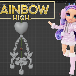 STL file Rainbow High / Shadow High Open Star Hoop Earrings