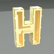 H_render-3d.jpeg 3D ALPHABET LETTERS & NUMBERS DESIGNS FOR LASER CUTTING +30CM