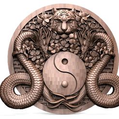 Yin-Yang-Dragons-CNC-.1.jpg STL file Yin yang dragons CNC・3D printing model to download