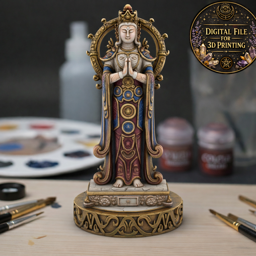 Guanyin STL – Bodhisattva of Compassion Sacred Statue for 3D Printing