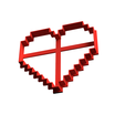 corazon pixelado.png cookie cutter valentine's day - valentine - love / cortante dia de los enamorados - san valentin - amor