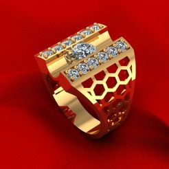 314.jpg STL-Datei Mann Diamant Ehering R207・3D-druckbares Modell zum Herunterladen