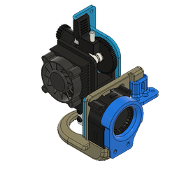ISO View - Volcano Extruder Assy v3.png Free STL file ARTILLERY SIDEWINDER 4020 FAN DUCT V1 90º VOLCANO・Model to download and 3D print