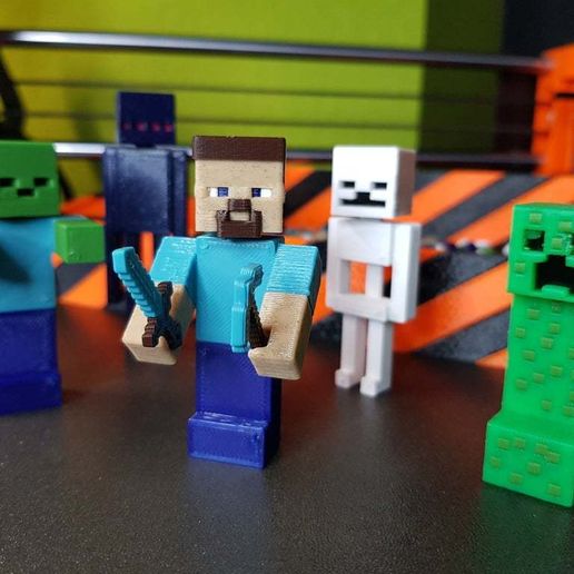 Minecraft figures set - Multi Color 3D model