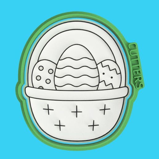 🧺🥚 Easter Basket Cookie Cutter - Eggs of Joy - Easter Basket Cutter - Decorated Eggs and Joy