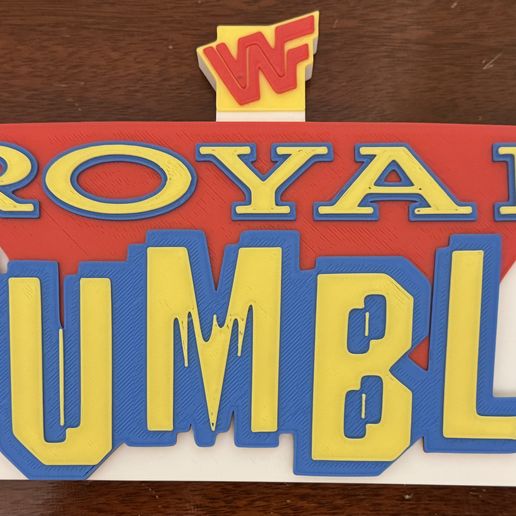 2x WWF ROYAL RUMBLE Logo Display by MANIACMANCAVE3D