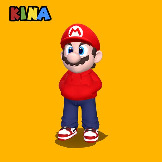 SNIDEL - Mario 🍑 Mario urban outfit style 10cm figure・ STL File for 3D