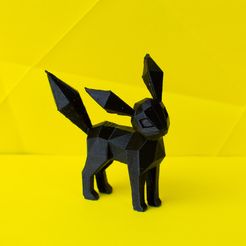 Umbreon_Eeveelutions_3D_print_STL_12.jpg STL file Umbreon Low Poly Pokemon・3D printable design to download