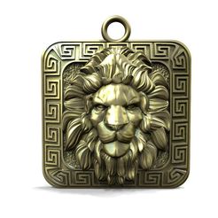 Lion-pendant-23.1.1.jpg STL file Lion Pendant・3D printer design to download
