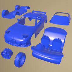a006.png STL file Mazda RX7 1999 PRINTABLE CAR IN SEPARATE PARTS・3D printer model to download