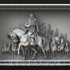 1.png 3D file 3D Model STL File for CNC Router Laser & 3D Printer Warriors Going to War・3D printing model to download