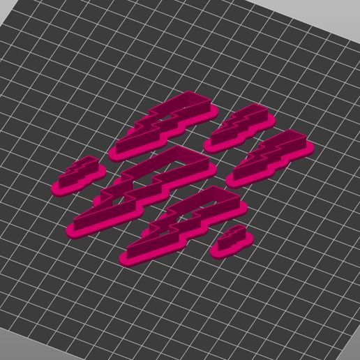 Screenshot_2.jpg Télécharger fichier STL Set de cutters pour pâte polymère Lightning (7 SIzes) • Design pour imprimante 3D, PetitClays