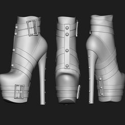1.jpg 7 SET FASHIONABLE PENDANT WOMENS SHOES HALF-BOOTS 3D MODEL COLLECTION
