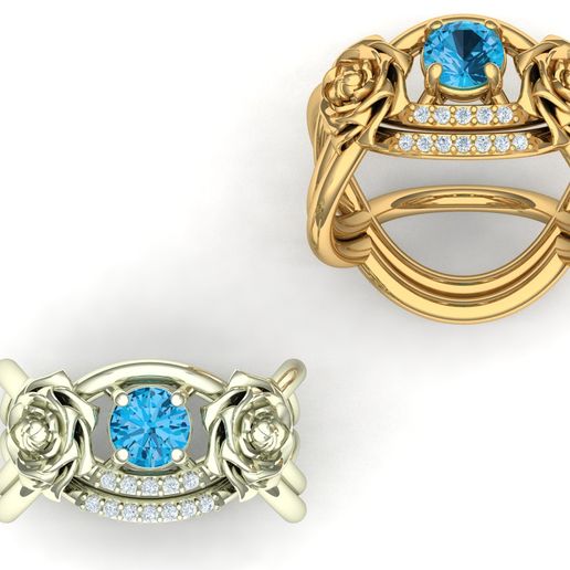 Women flower ring 3D model