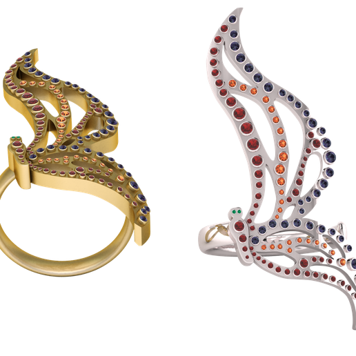 Dragonfly Gemstone Pendant – 3D Printable Jewelry Model 3D model