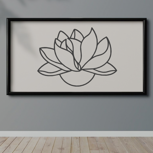 Download STL file Lotus Flower Wall Decor • 3D print object • Cults