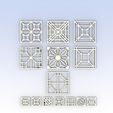 Kumiko_4Patterns_Overview.172.jpg Kumiko Pattern Pattern Template Asa-no-ha Izutsu-Tsugi 14 pieces