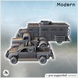 4.jpg Set of three post-apocalyptic vehicles with improvised armored truck and pickup (7) - Future Sci-Fi SF Post apocalyptic Tabletop Scifi 28mm 15mm 20mm Modern