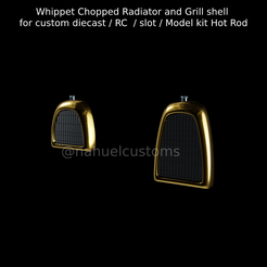 New-Project-2021-09-19T142059.887.png Fichier STL Radiateur et calandre Whippet Chopped pour kit de modélisme Hot Rod / RC / slot / custom diecast・Design imprimable en 3D à télécharger