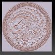 circularPhoenix1.jpg phoenix 3d model of bas-relief
