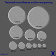 round_bases_set.png Round Bases Set – Bricks 75 Texture (25–160mm) | Perfect for Tabletop Wargames & RPG's
