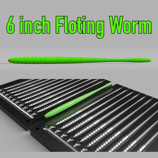 MOLD 6 inch Floting Worm STL, STEP FILE FOR CNC AND 3D PRINT 3D model