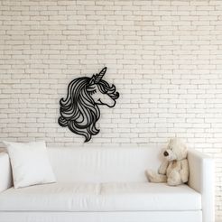 untitled.126.jpg Download file Unicorn Wall Art Décor • Design to 3D print, HomeDecor