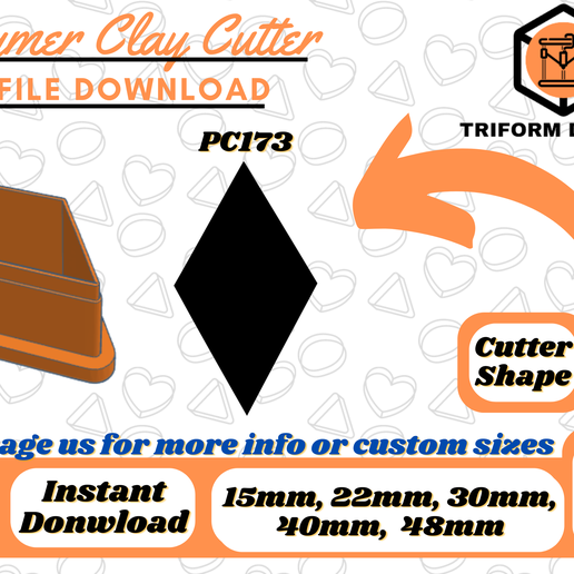 Sharp Diamond  Polymer Clay Cutter | PC173 3D model