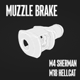 MuzzleBrake1.png Muzzle Brake for M4 Sherman - M18 Hellcat - 1/72 - 1/48 - 1/35 - 1/16