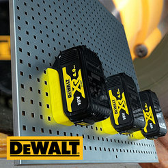 DeWalt_1.png STL file DeWALT battery holder・Template to download and 3D print