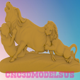 1.png Lions chassant des buffles MODÈLE 3D STL FILE POUR ROUTER CNC LASER & IMPRIMANTE 3D