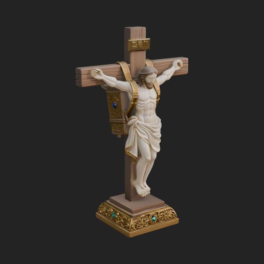 Gemmed Crucifix Cross Model Design 1 - 3D Print Model