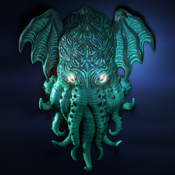cthulhu-2.png STL file Cthulhu Wall Art - Key Holder・3D print design to download