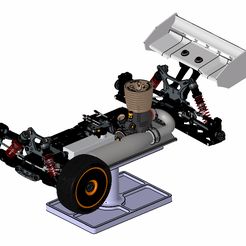 Stand_RC_TEKNO_V2_IMG_3.jpg Download STL file RC CAR STAND 1/10 - 1/8 SCALE 2 BUGGY SHOCK • 3D print object, Sect