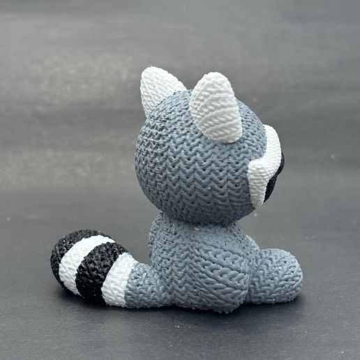 👾 Knitted Racoon・ 3D File for 3D printing・Cults