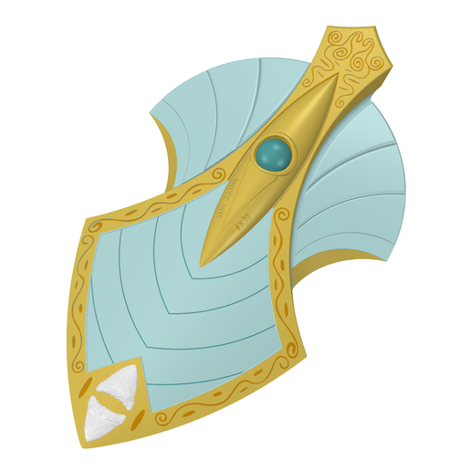 Sea Elf Shell kite Shield | Fantasy Elven Prop | D and D Themed Item | By CC3D 3D model