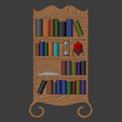 FilledBookShelf-01.png Wooden Bookshelf - Filled (28mm Scale)
