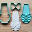Cookie-Cutter-Champagne-and-Bow.jpg 🍾 Champagne with Bow Cookie Cutter | 3D Printed STL | Party Celebration Baking | Toast Theme Cookies | Birthday Treats | New Year Cookies
