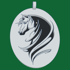 0_1.png Archivo STL gratis Colgante de cabeza de caballo・Diseño por impresión en 3D para descargar