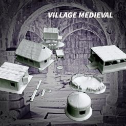 MiniatureVillageMedieval.jpg STL-Datei MEDIEVAL | VILLAGE MEDIEVAL (28mm|1:56) kostenlos・3D-Drucker-Design zum herunterladen